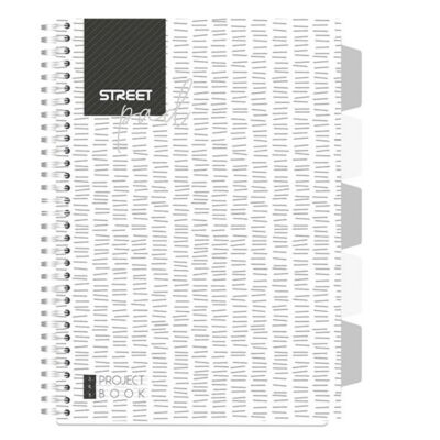 Spirálfüzet STREET Pad regiszteres A/4 vonalas 100 lapos fehér